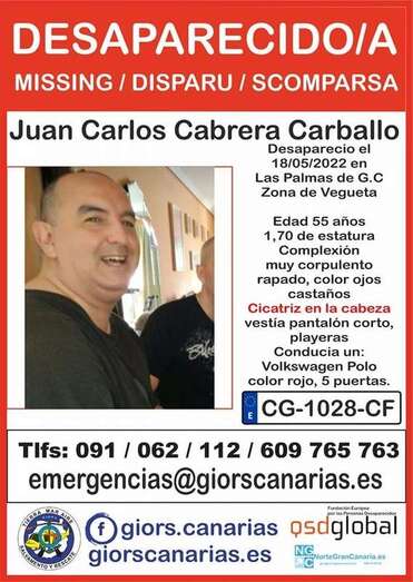 Cartel desplegado para la búsqueda del desaparecido/TA.